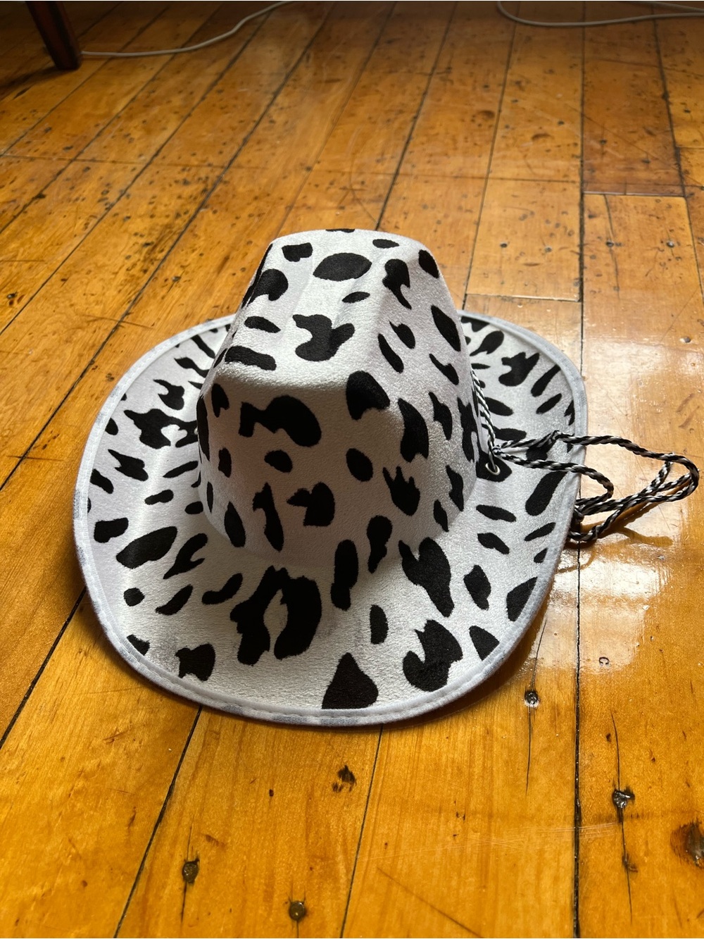 Cow Print Cowboy Hat - White & Black
